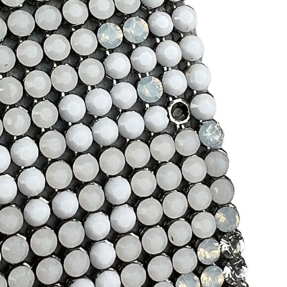 SWAROVSKI Authentic Silver Crystal Evening Bag Clutch Silk Lining Retired Rare - Picture 10 of 16